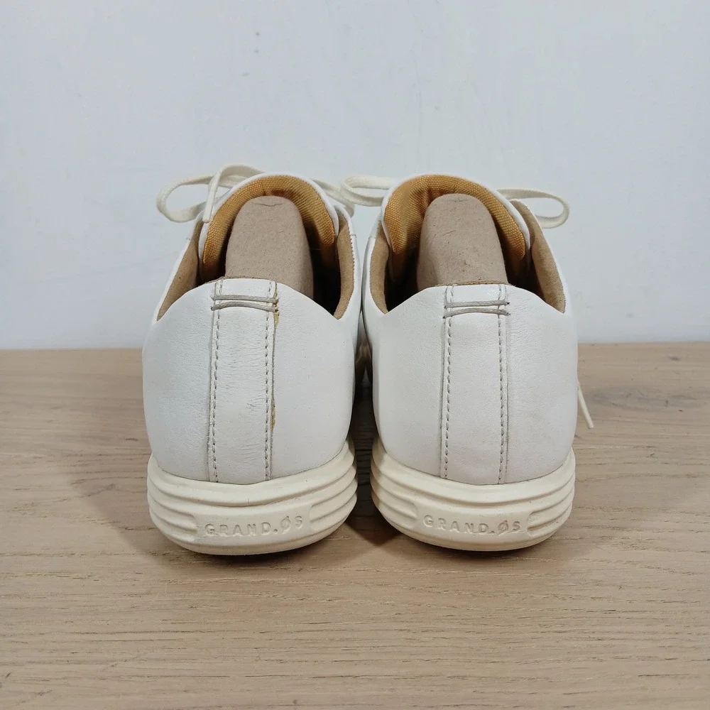 Cole Haan Sneakers Mens 11M White Leather Lace Up Minimalist Clean Aesthetic